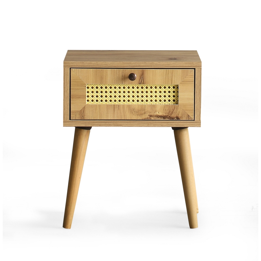 Mesa de cabeceira EUROMOS 50x40 cm castanho