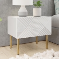Mesa de cabeceira EXITO 46x50 cm branco/dourada