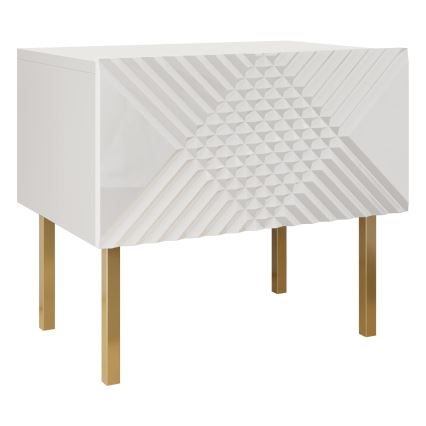 Mesa de cabeceira EXITO 46x50 cm branco/dourada
