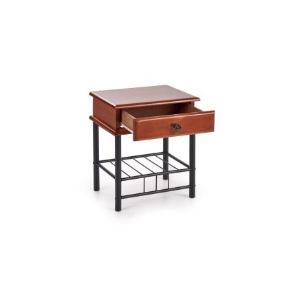 Mesa de cabeceira FIONA 55x48 cm castanho/preto