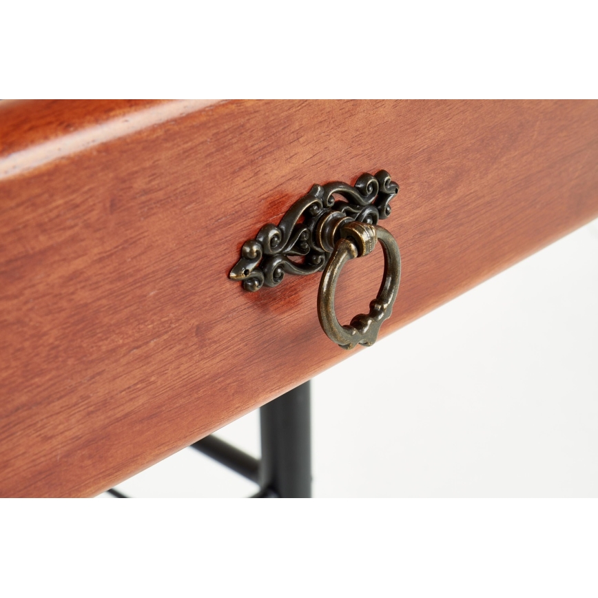 Mesa de cabeceira FIONA 55x48 cm castanho/preto