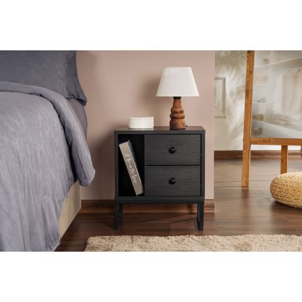 Mesa de cabeceira GLIMMER 50x45,2 cm preto