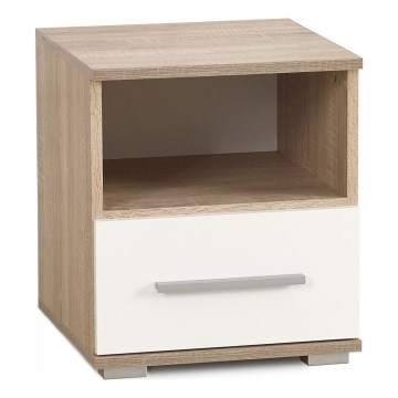 Mesa de cabeceira LIMA 44x40 cm carvalho sonoma/branco