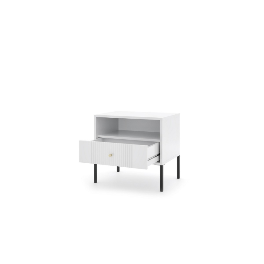 Mesa de cabeceira LUE 54x39 cm branca/preta