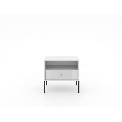 Mesa de cabeceira LUE 54x39 cm branca/preta