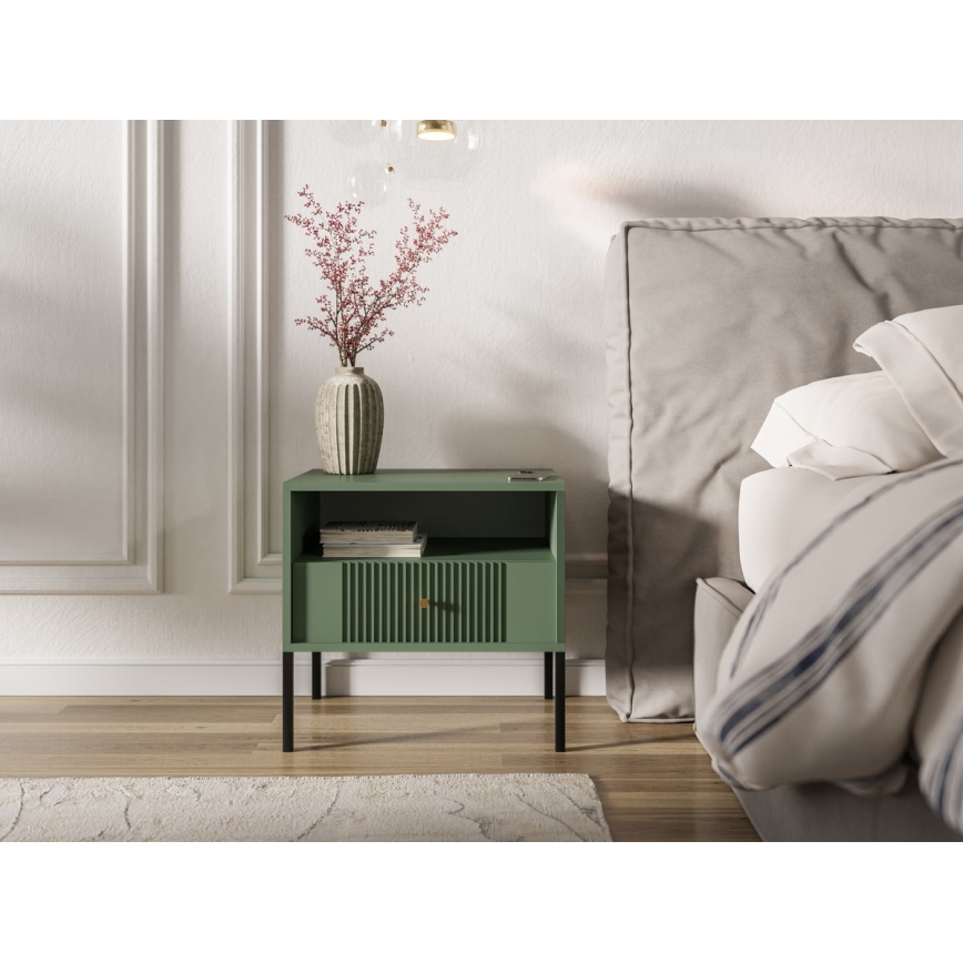 Mesa de cabeceira LUE verde/preta