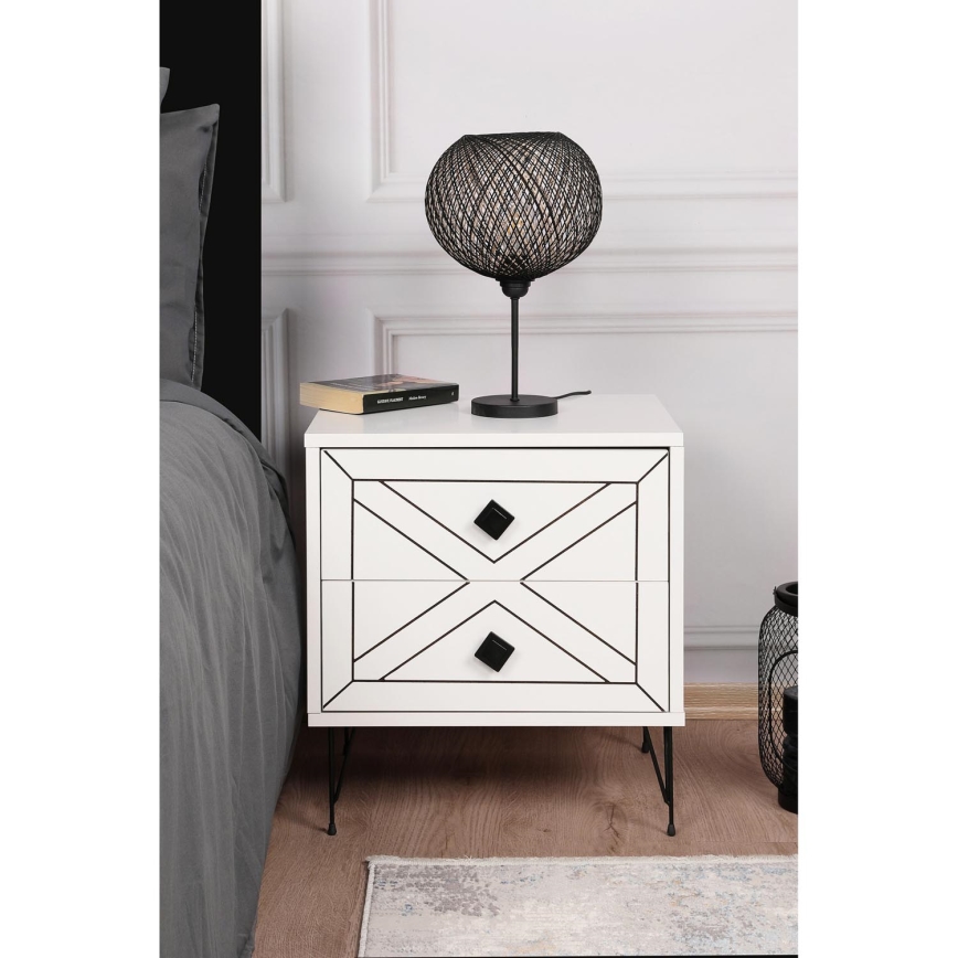 Mesa de cabeceira LUNA 50x55 cm branca