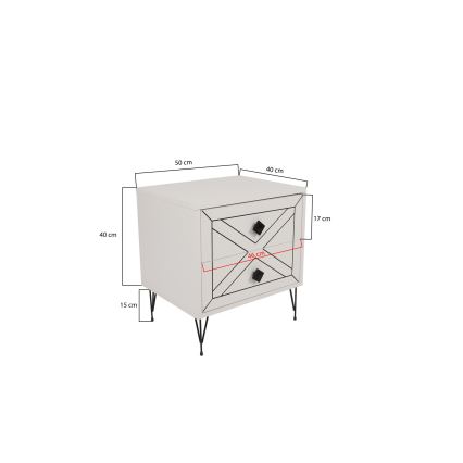 Mesa de cabeceira LUNA 50x55 cm branca