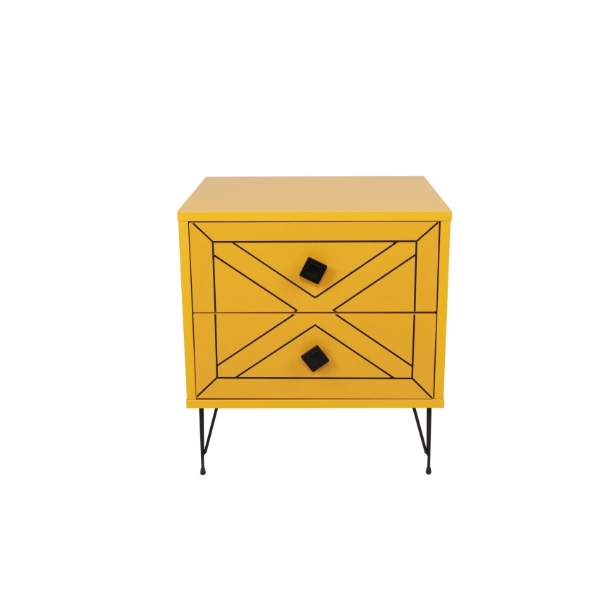 Mesa de cabeceira LUNA 55x50 cm amarelo