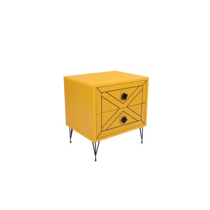 Mesa de cabeceira LUNA 55x50 cm amarelo