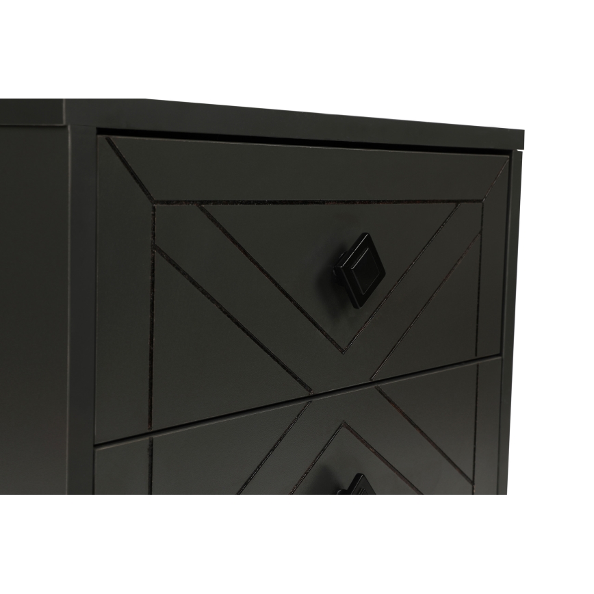 Mesa de cabeceira LUNA 55x50 cm antracite/preto