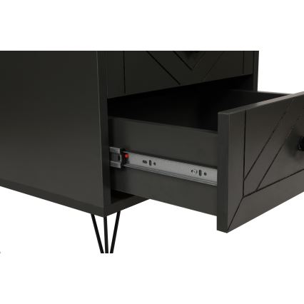 Mesa de cabeceira LUNA 55x50 cm antracite/preto