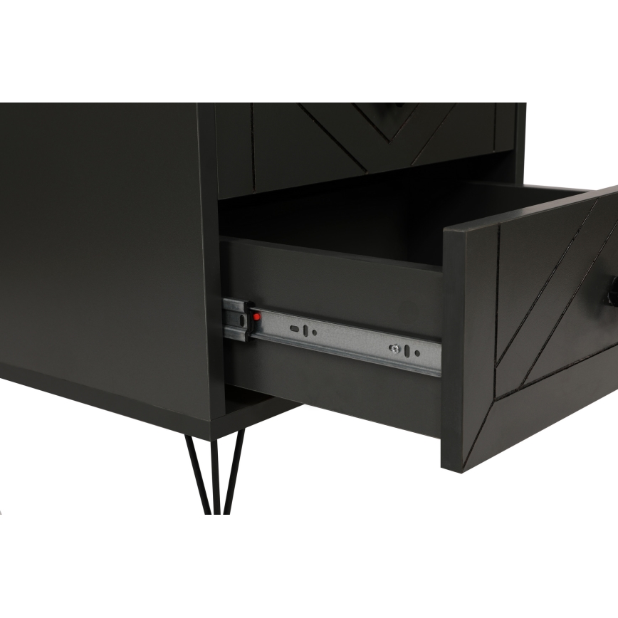 Mesa de cabeceira LUNA 55x50 cm antracite/preto