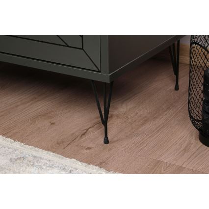 Mesa de cabeceira LUNA 55x50 cm antracite/preto