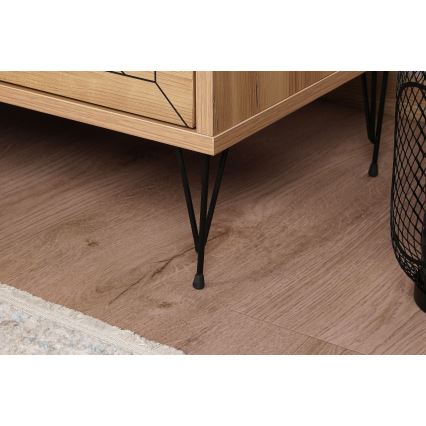 Mesa de cabeceira LUNA 55x50 cm castanho/preto