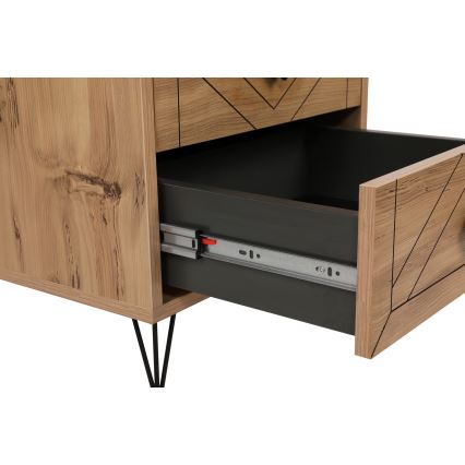 Mesa de cabeceira LUNA 55x50 cm castanho/preto