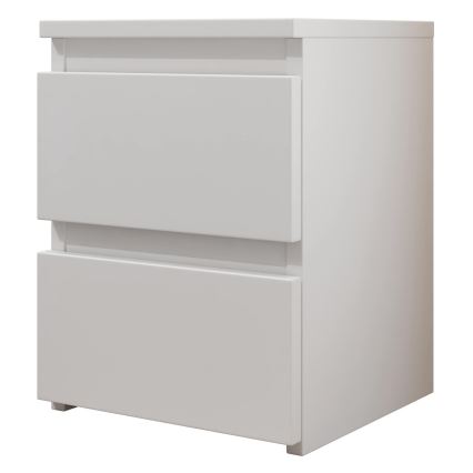 Mesa de cabeceira MALWA 40x30 cm branco brilhante