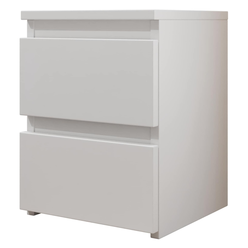 Mesa de cabeceira MALWA 40x30 cm branco brilhante