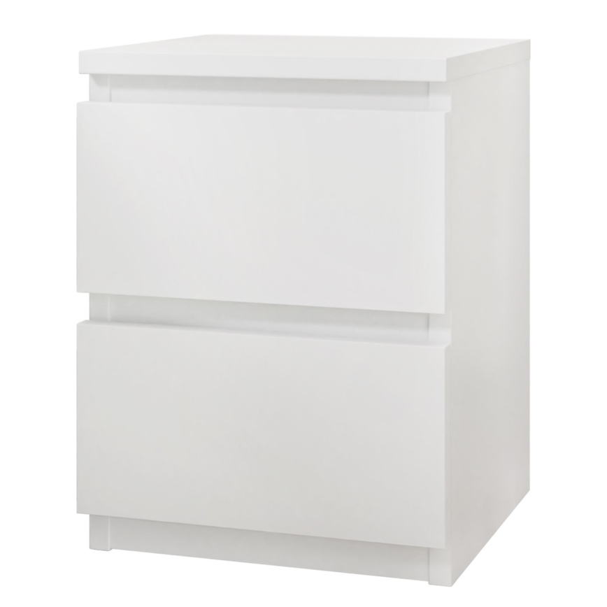 Mesa de cabeceira MALWA 40x40 cm branco mate