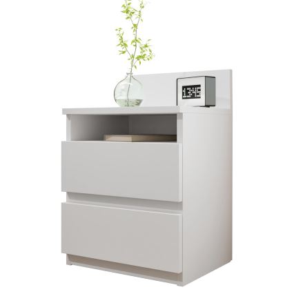 Mesa de cabeceira MALWA 59x40 cm branco