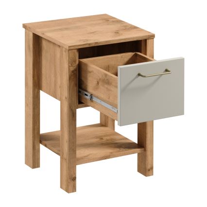 Mesa de cabeceira MENTA 42x59 cm carvalho Wotan/cinzento