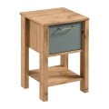 Mesa de cabeceira MENTA 42x59 cm carvalho Wotan/verde