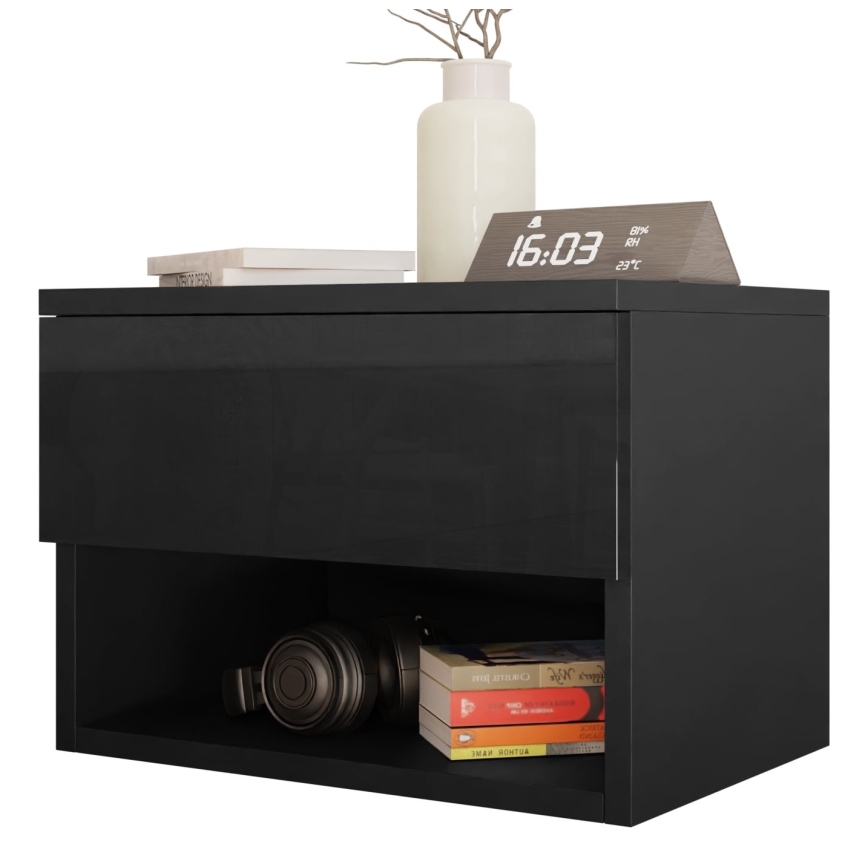 Mesa de cabeceira NECE 32x45 cm preto