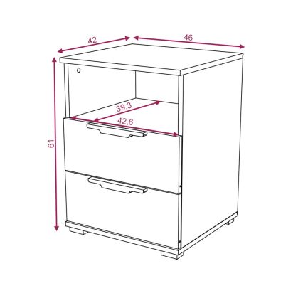 Mesa de cabeceira NED Carvalho Sonoma