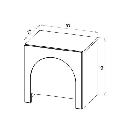 Mesa de cabeceira NIO caxemira/bege