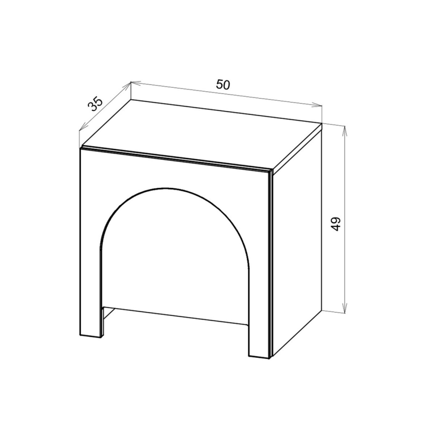 Mesa de cabeceira NIO caxemira/bege