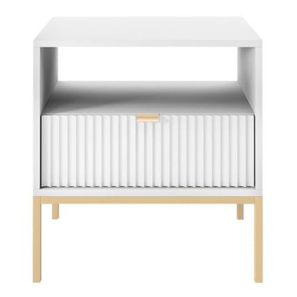Mesa de cabeceira NOVA 56x54 cm branco/dourada