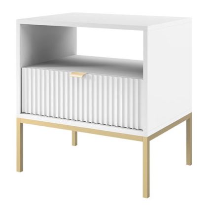 Mesa de cabeceira NOVA 56x54 cm branco/dourada