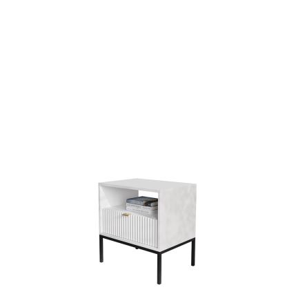 Mesa de cabeceira NOVA 56x54 cm branco/preto