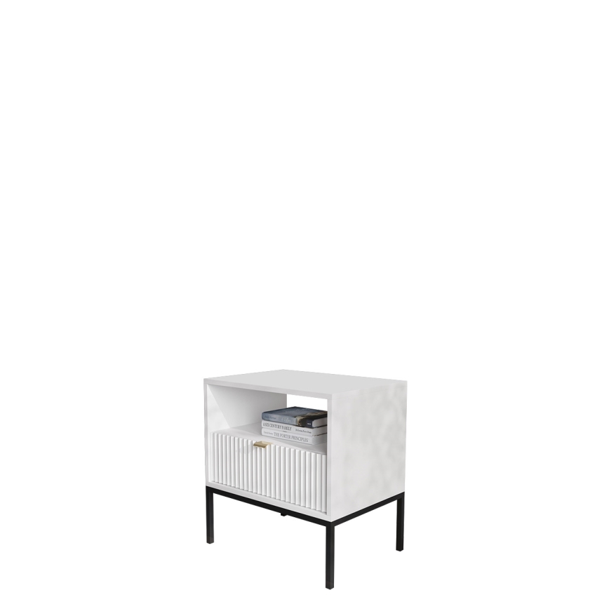 Mesa de cabeceira NOVA 56x54 cm branco/preto