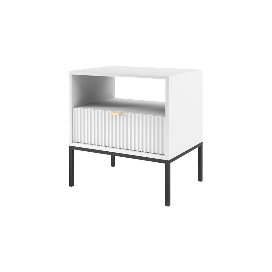 Mesa de cabeceira NOVA 56x54 cm branco/preto