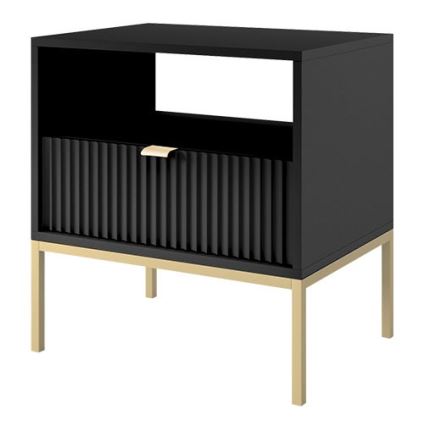 Mesa de cabeceira NOVA 56x54 cm preto/dourada