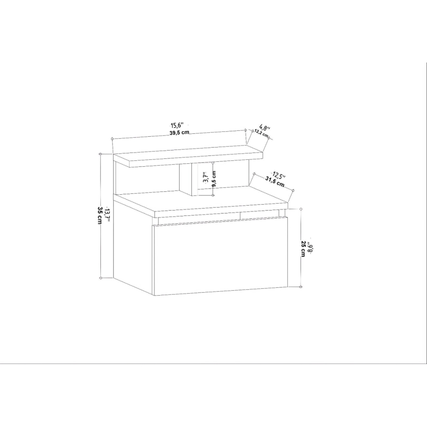 Mesa de cabeceira NOVEN antracite