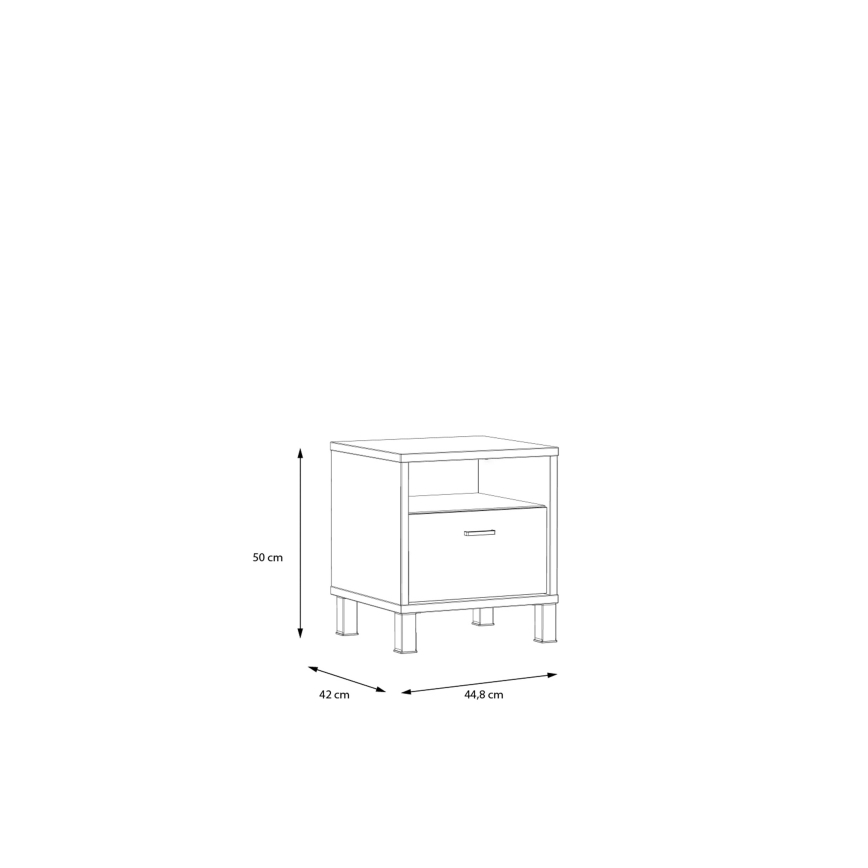 Mesa de cabeceira OREN castanho/preto