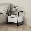 Mesa de cabeceira PAL 50x45 cm branco/preto