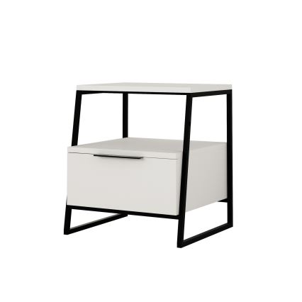 Mesa de cabeceira PAL 50x45 cm branco/preto
