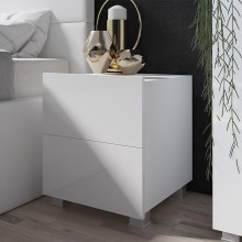 Mesa de cabeceira PAVO 45x40 cm branco brilhante