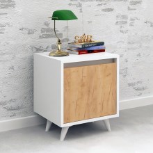 Mesa de cabeceira PIONA 52x45 cm branco/bege