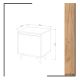 Mesa de cabeceira PIONA 52x45 cm branco/bege
