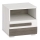 Mesa de cabeceira SARPA 45x46 cm branco/castanho