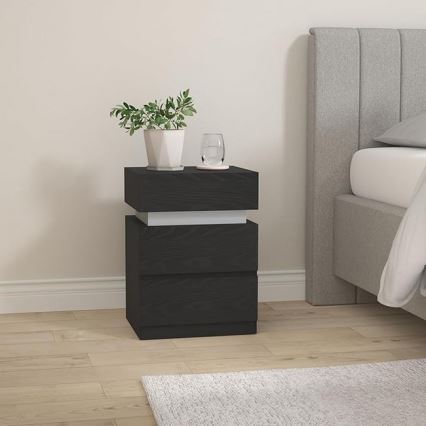 Mesa de cabeceira SMARTIE com iluminação integrada, preta