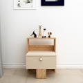 Mesa de cabeceira SNEKER 60x48,6 cm bege/pinho atlântico