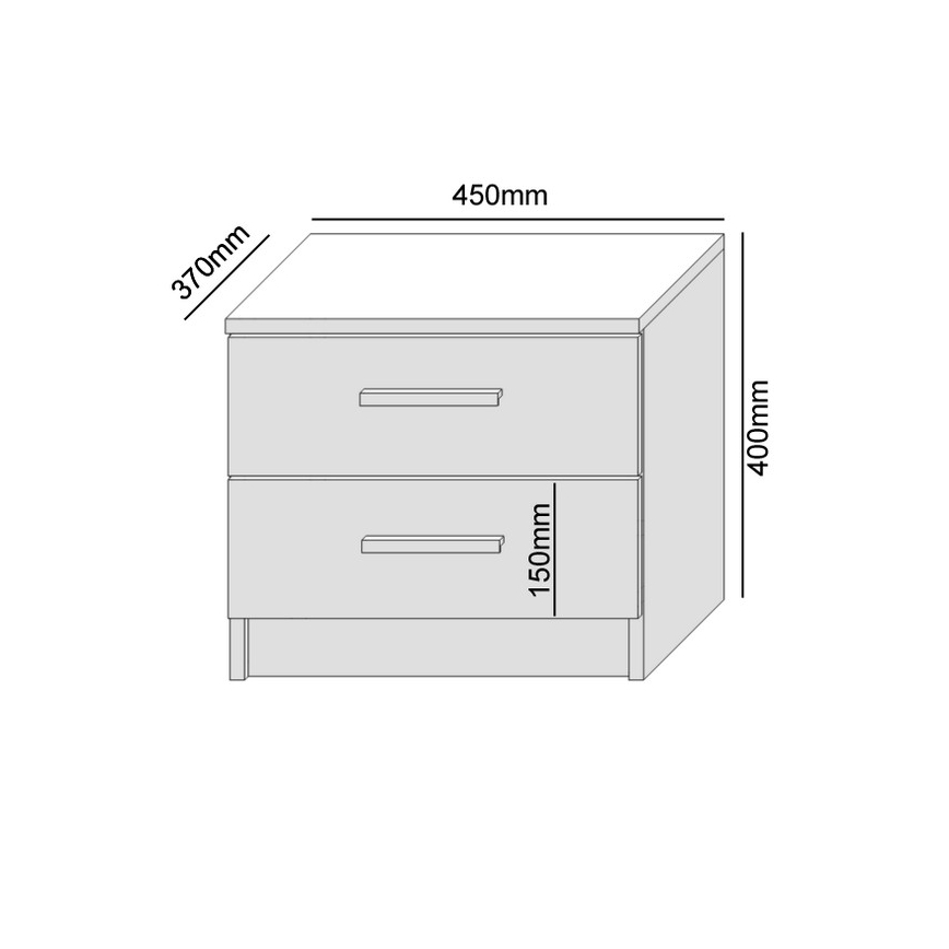 Mesa de cabeceira TOD branca/carvalho artisan