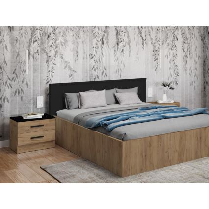 Mesa de cabeceira TOD carvalho craft/preto