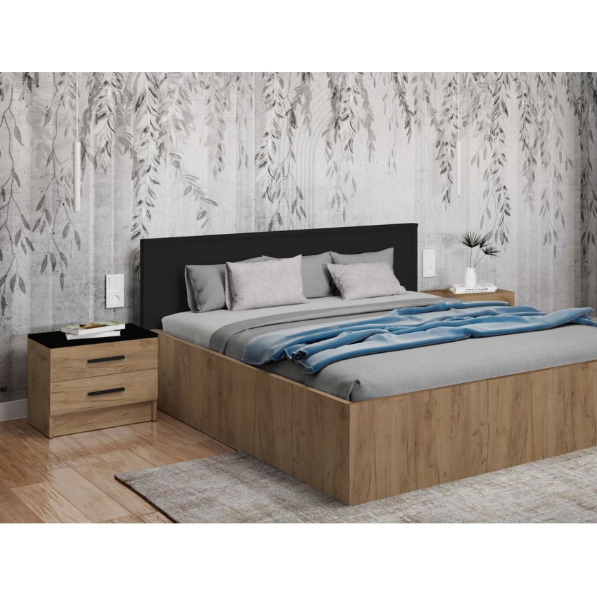 Mesa de cabeceira TOD carvalho craft/preto