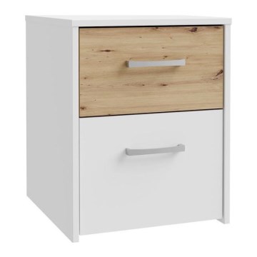 Mesa de cabeceira URO carvalho artisan/branco